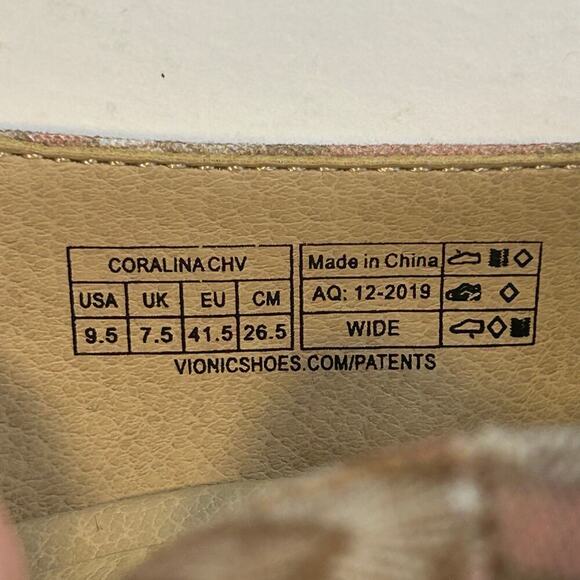 Vionic womens dusty pink chevron Coralina wedge espadrille sandals size 9.5 W - Picture 8 of 8